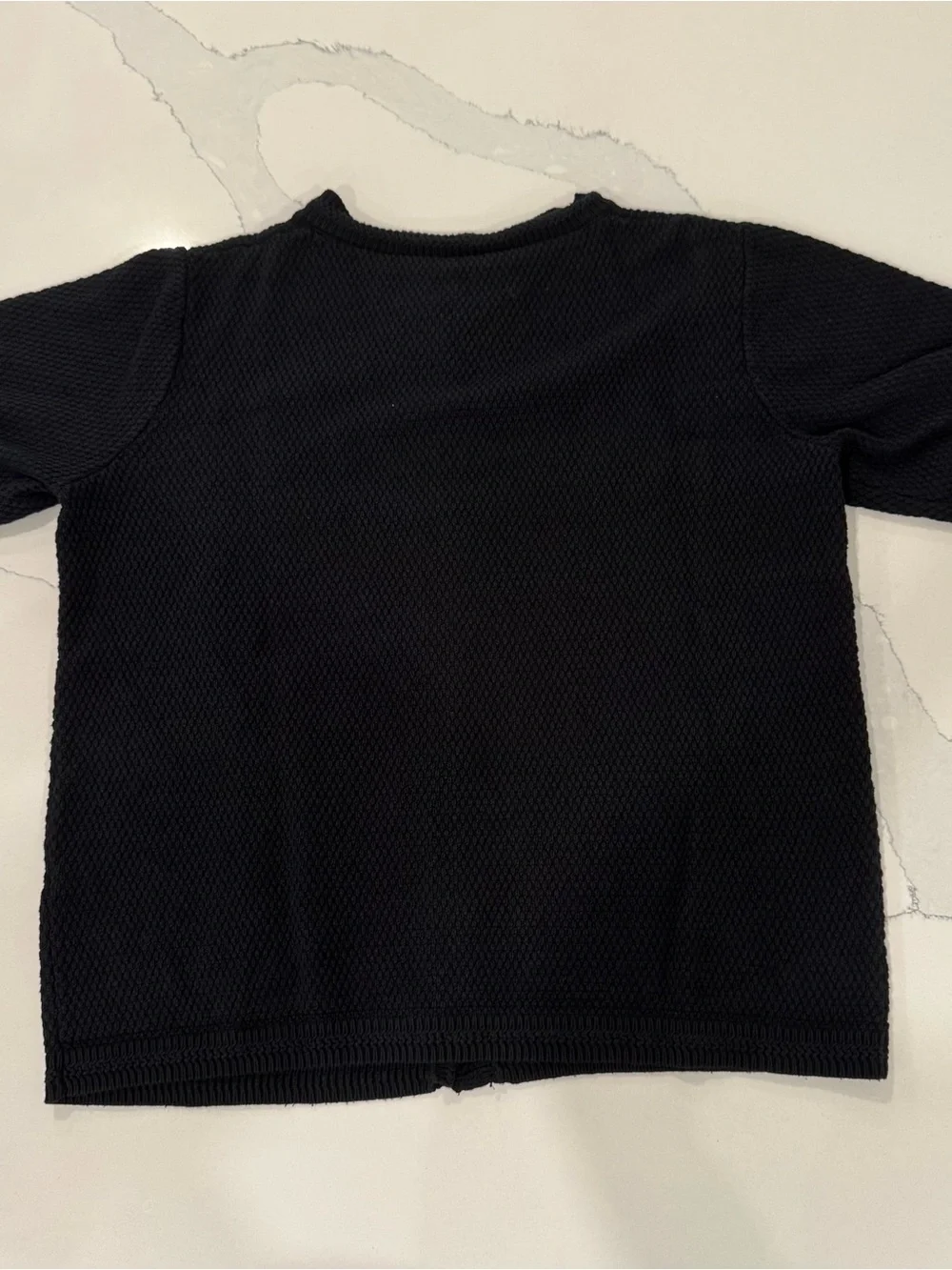 Vintage Classic Black Knit Short Sleeve Cardigan for with Gold Buttons